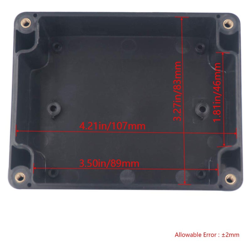 Raculety 2 Pack Project Box IP65 Waterproof Junction Box ABS Plastic Black Electrical Boxes DIY Electronic Project Case Power Enclosure 4.53"x3.54"x2.17"(115x90x55mm) - Image 3